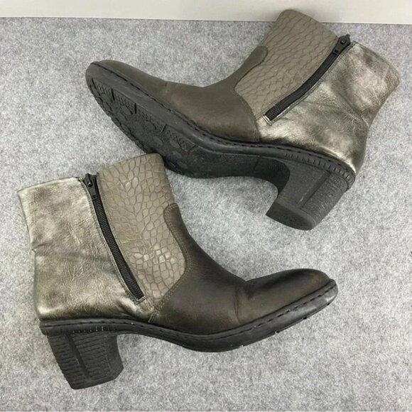 Rieker Metallic Leather Patchwork Ankle Boots Women’s Size 40 or US 8.5 - Picture 6 of 11